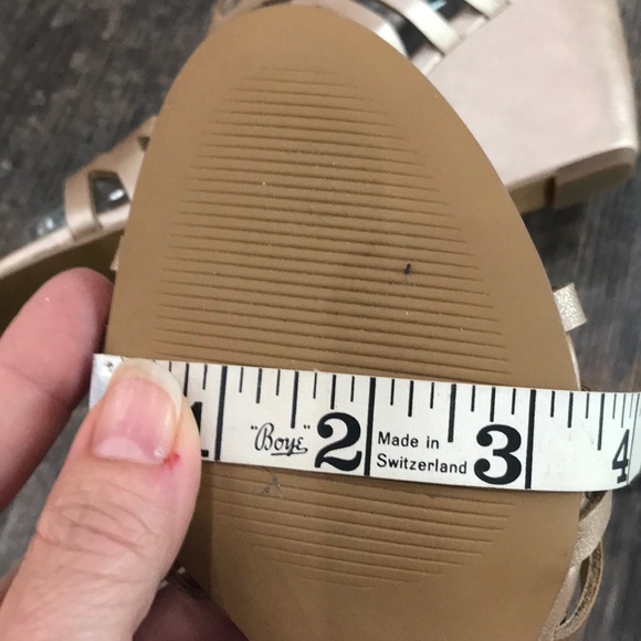 Studio Isola Metallic Champagne Wedge Sandals - Picture 10 of 11